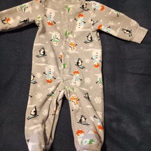 Carter's 3 month baby button up Snowman penguin